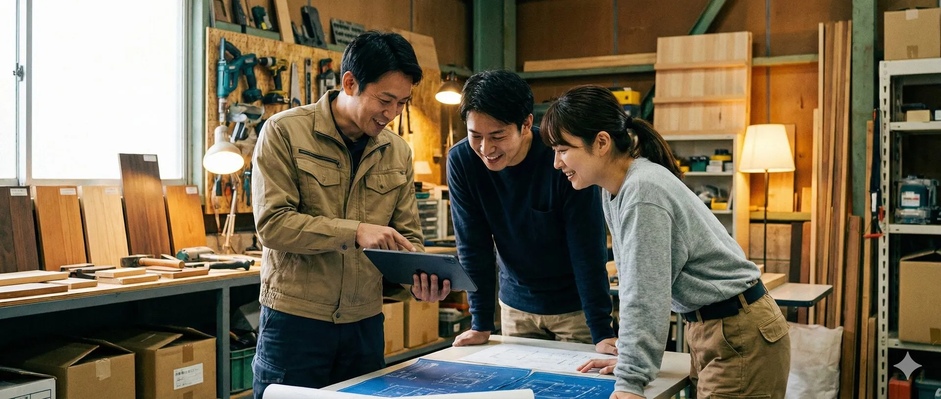 チームで相談している様子